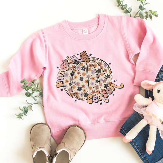 Floral Pumpkin Kids Sweatshirt