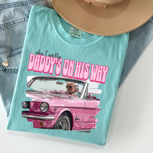 Daddys On His Way Comfort Colors Graphic Tee