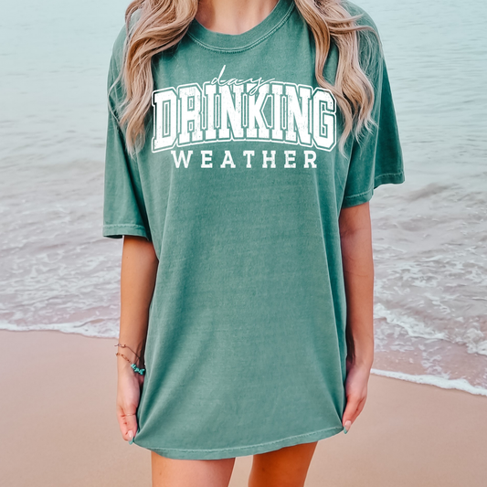 Day Drinking Weather White Summer Comfort Colors Graphic Tee