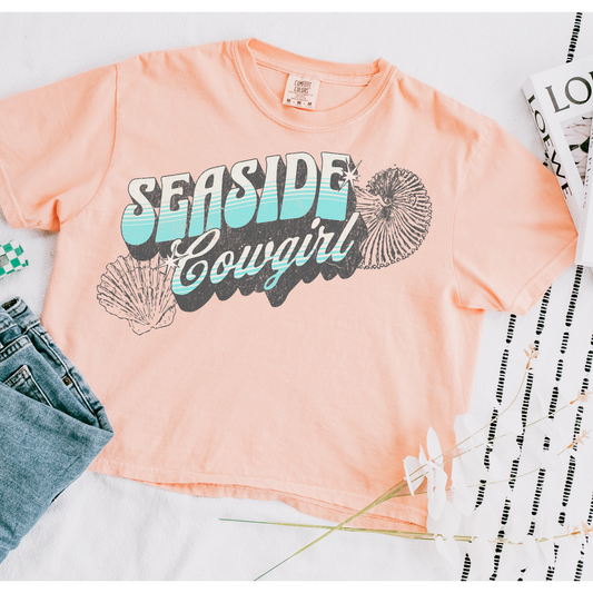 Seaside Cowgirl Cropped Comfort Colors Graphic Tee