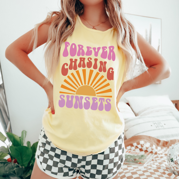 Forever Chasing Sunsets Comfort Colors Tank Top