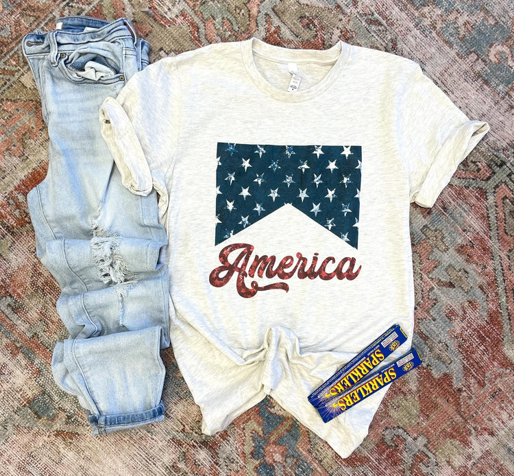 America Western Patriotic Graphic Tee