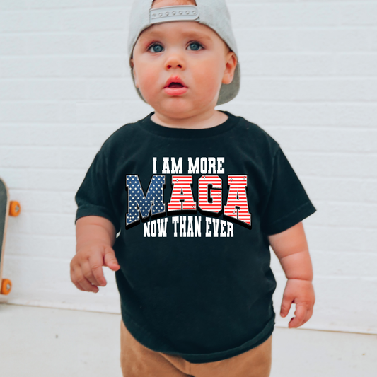 More Maga Now Than Ever White Kids Political Graphic Tee