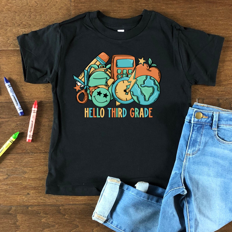 Hello Third Grade Kids Graphic Tee