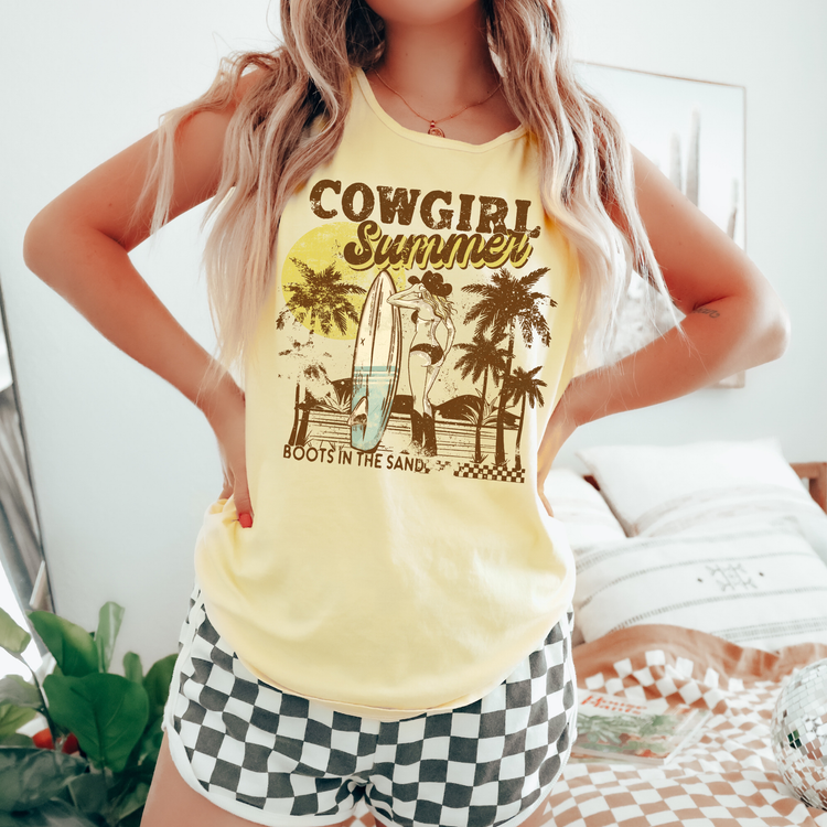 Cowgirl Summer Comfort Colors Tank Top