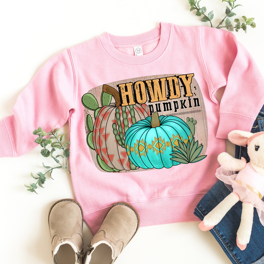 Howdy Pumpkin Kids Sweatshirt