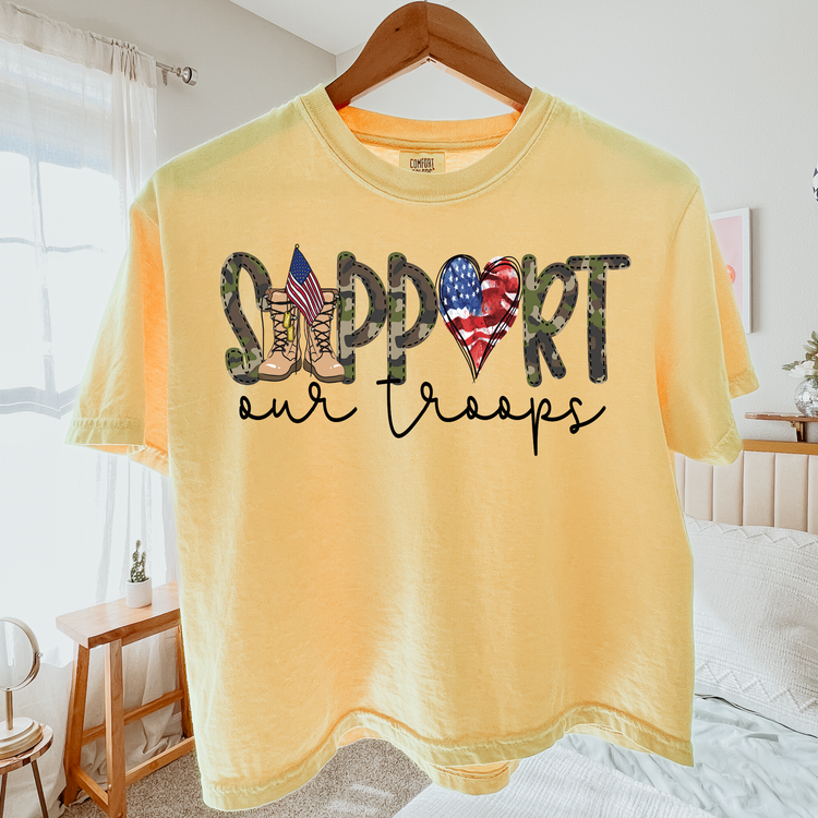 Support Our Troops Comfort Colors Graphic Tee