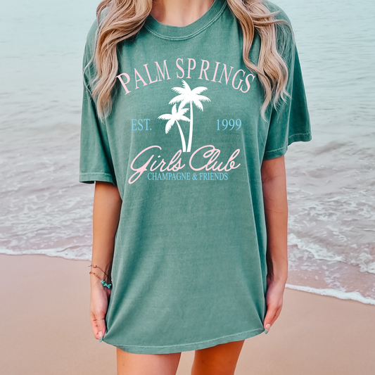 Palm Springs Girls Club Summer Comfort Colors Graphic Tee