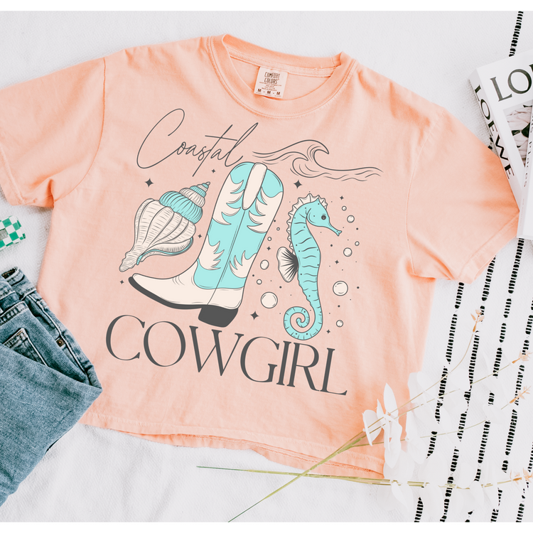 Coastal Cowgirl Cropped Comfort Colors Graphic Tee