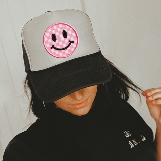 Pink Smiley Otto Trucker Hat