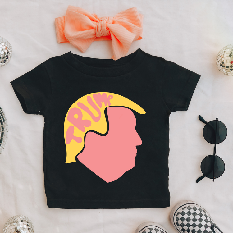 Peach Trump Silhouette Kids Political Graphic Tee