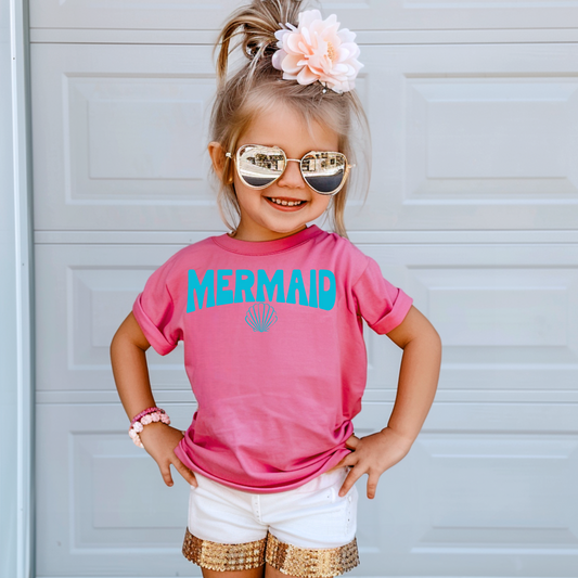 Mermaid Teal Kid Summer Graphic Tee