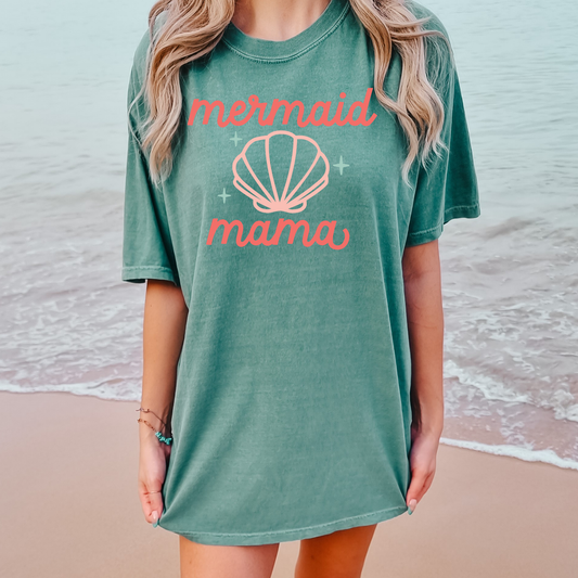 Mermaid Mama Summer Comfort Colors Graphic Tee