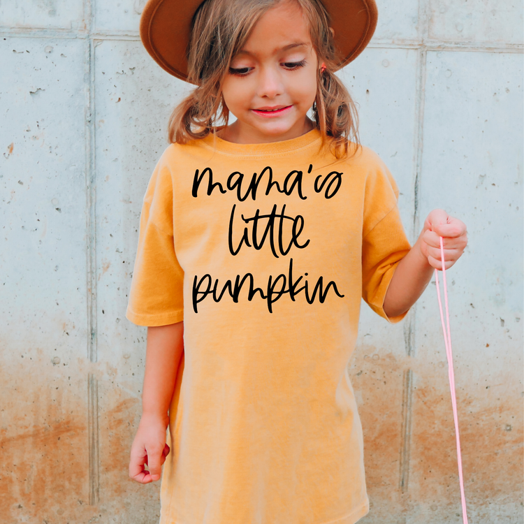 Mamas Little Pumpkin Comfort Colors Youth Fall Graphic Tee