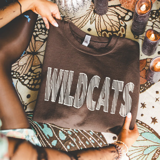 Wildcats School Spirit Scribble Sweatshirt