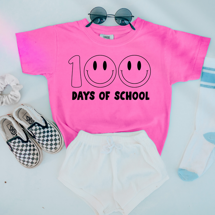 100 Days Of School Comfort Colors Youth Graphic Tee