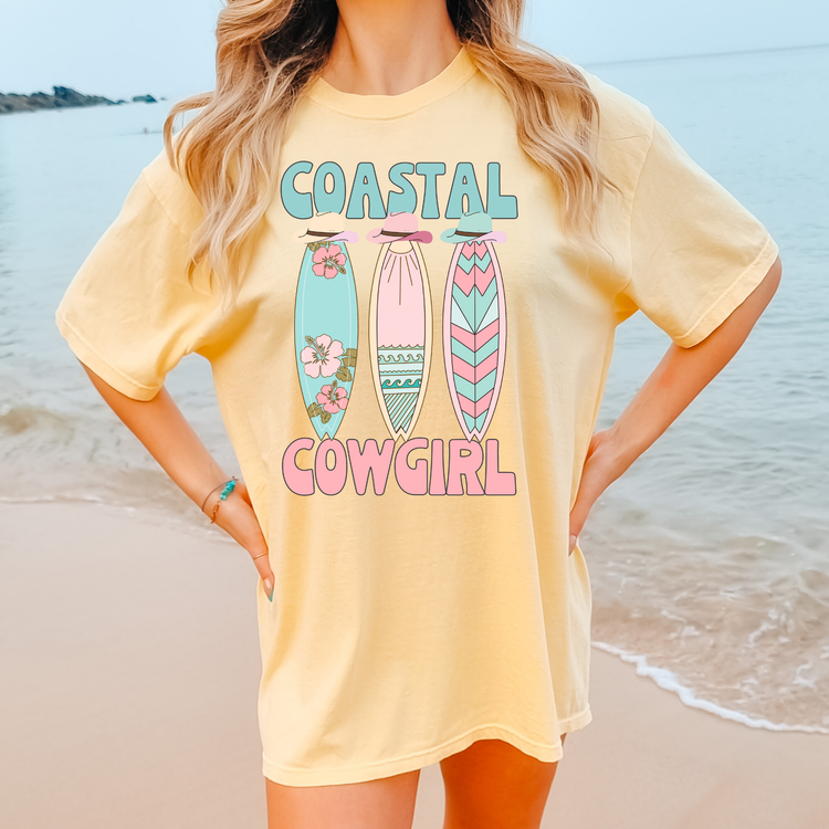 Coastal Cowgirl Summer Comfort Colors Graphic Tee