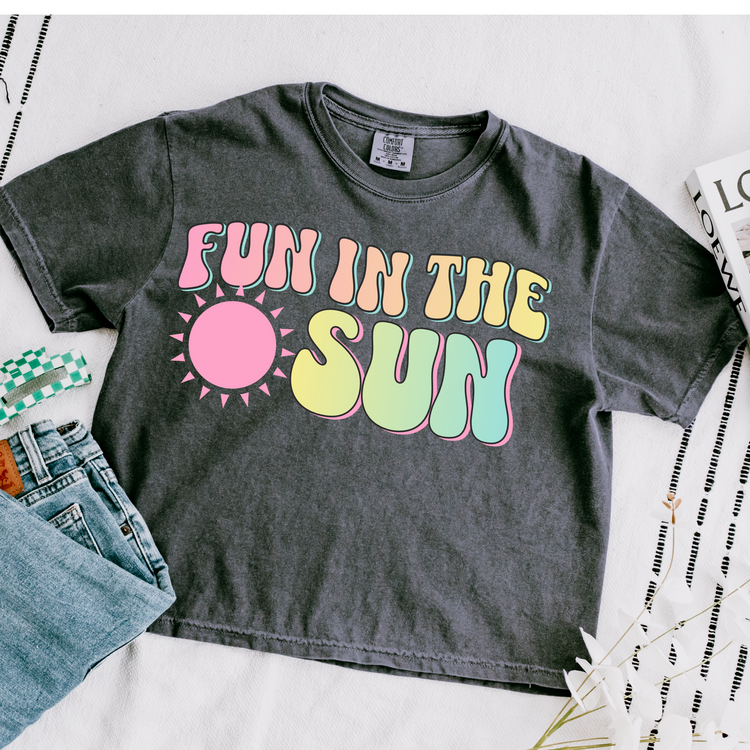 Fun In The Sun Cropped Comfort Colors Graphic Tee