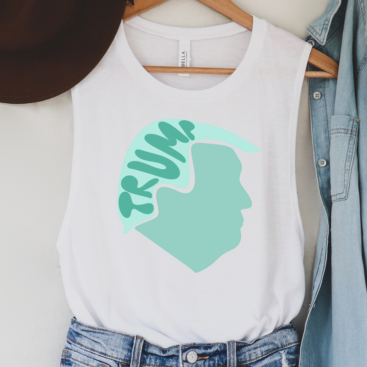 Trump Silhouette Teal Political Tank Top