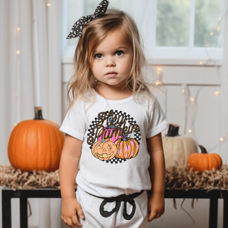 Hey Pumpkin Fall Kids Graphic Tee