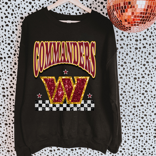 Faux Glitter Commanders Sweatshirt