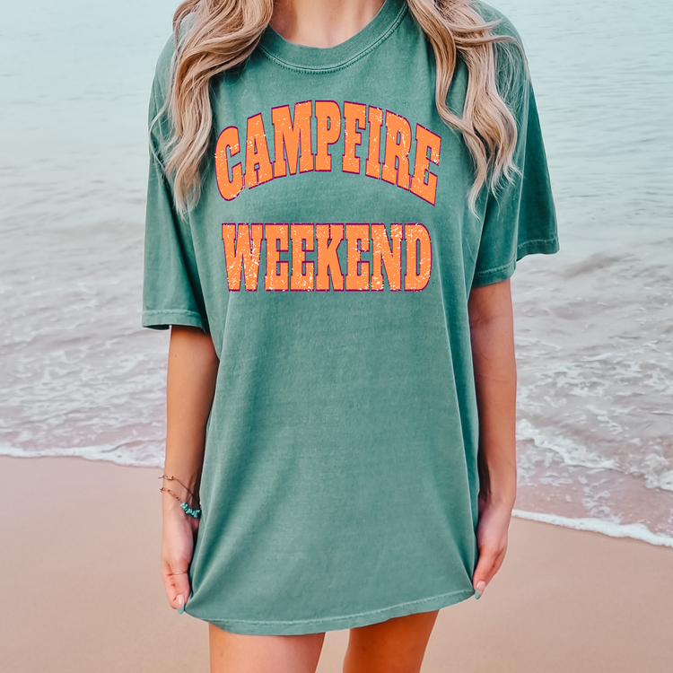 Campfire Weekend Summer Comfort Colors Graphic Tee