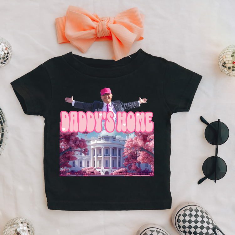 Daddys Home Pink Kids Political Graphic Tee