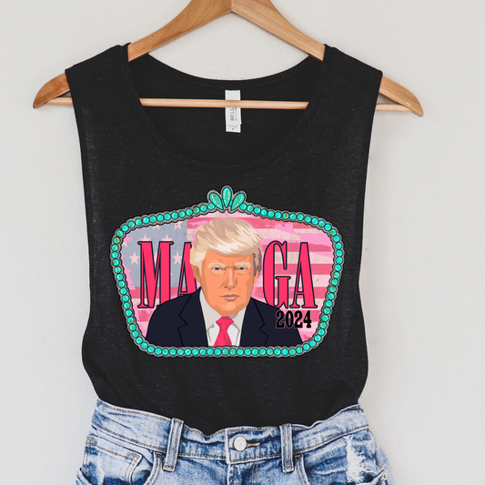 Western MAGA Political Tank Top