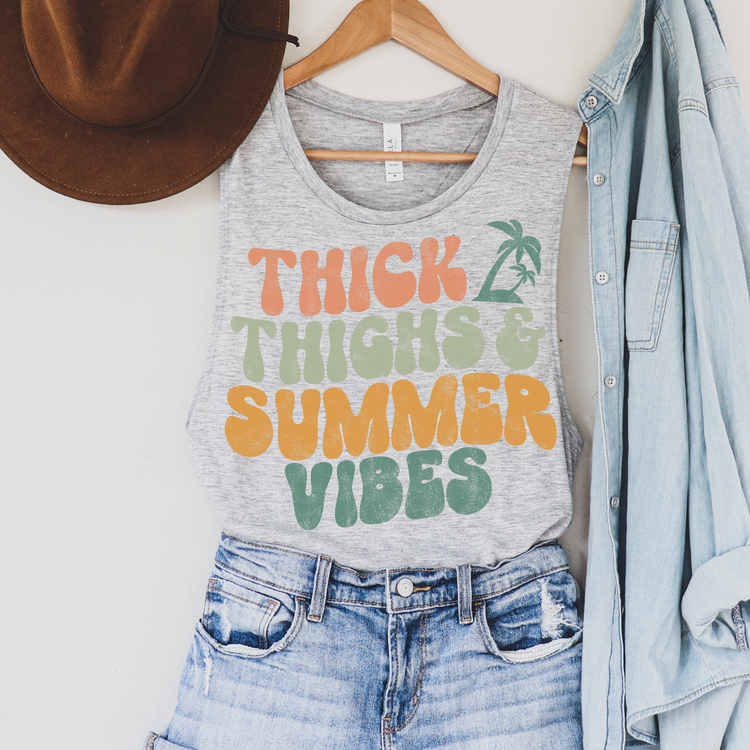 Thick Thighs & Summer Vibes Summer Tank Top