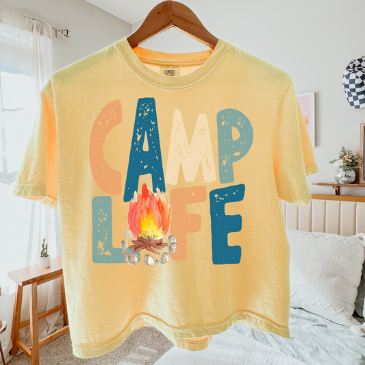 Camp Life Cropped Comfort Colors Graphic Tee