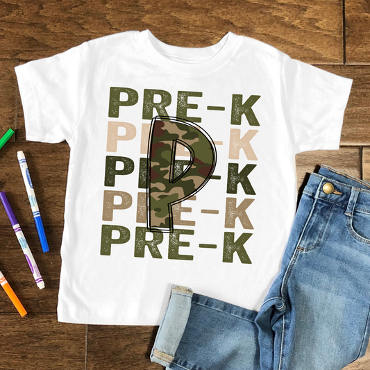 Pre-K Camo Kids Graphic Tee