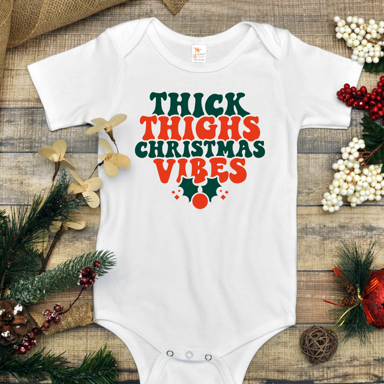 Thick Thighs Christmas Vibes Christmas Onesie