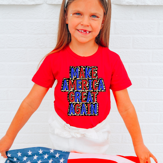 Make America Great Again Polka Dots Kids Political Graphic Tee