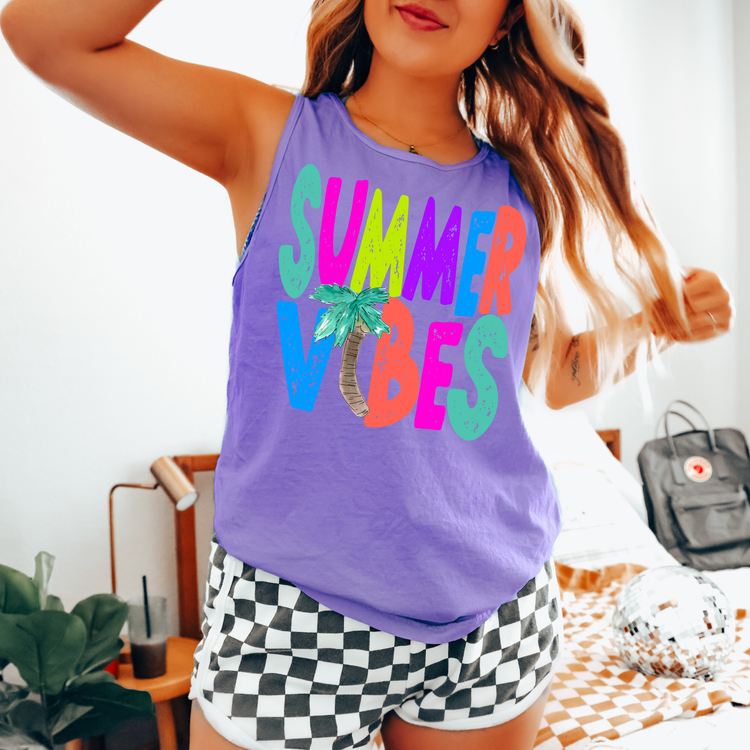 Bright Summer Vibes Comfort Colors Tank Top