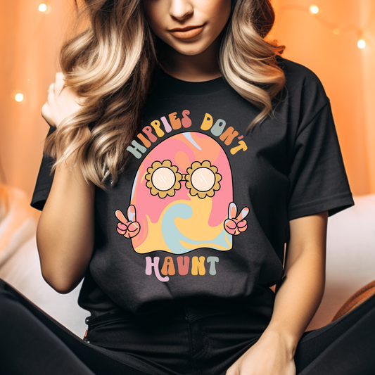 Hippies Don't Haunt Adult Graphic Tee