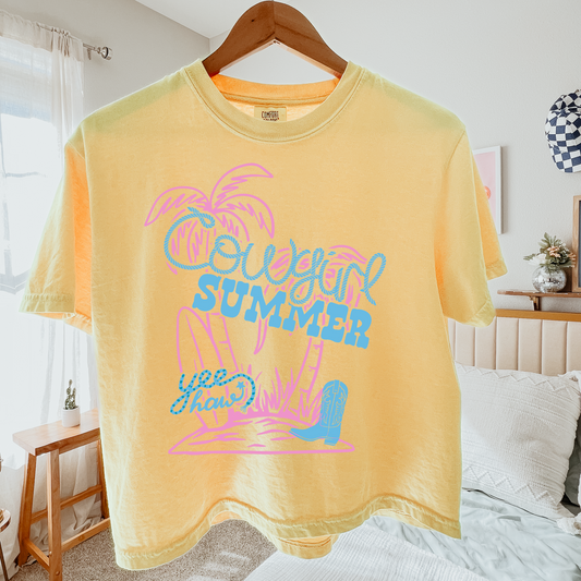 Summer Cowgirl Cropped Comfort Colors Graphic Tee