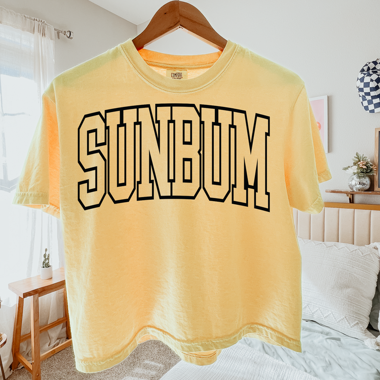 Sunbum Black Cropped Comfort Colors Graphic Tee