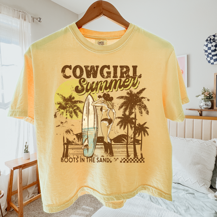 Cowgirl Summer Cropped Comfort Colors Graphic Tee