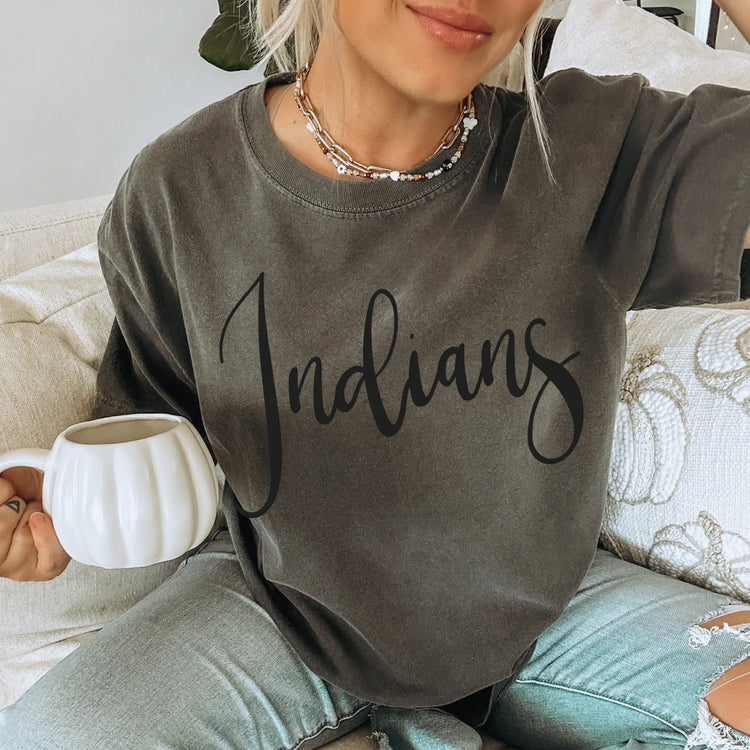 Indians Minimalist School Spirit Comfort Colors Graphic Tee