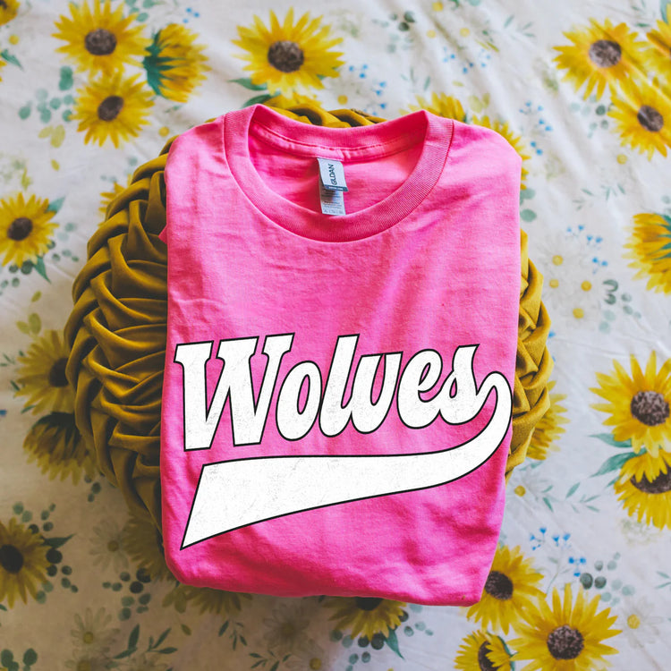 Wolves School Spirit Old School Varsity Graphic Tee