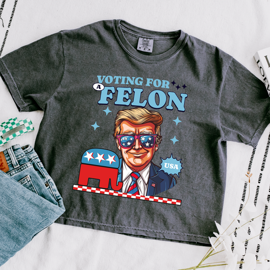 Voting For A Felon Comfort Colors Graphic Tee