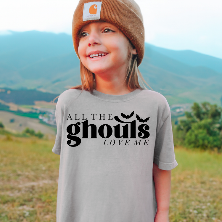 All The Ghouls Love me Comfort Colors Youth Halloween Graphic Tee