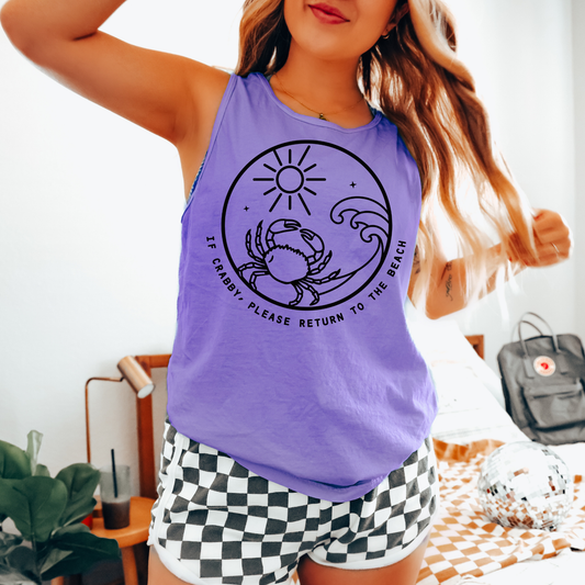 if Crappy Return To Beach Comfort Colors Tank Top