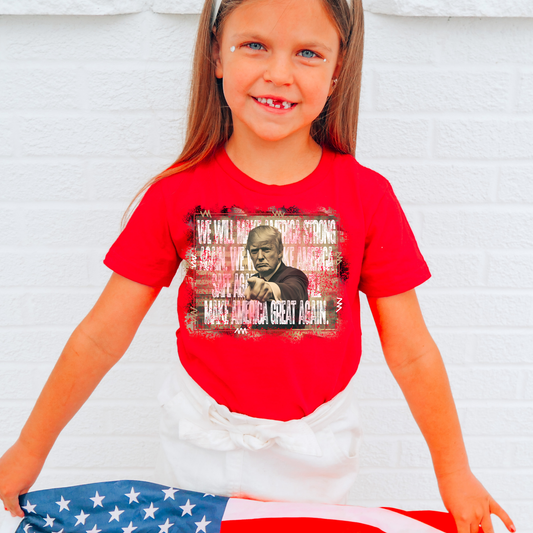 Make America Strong Again Kids Political Graphic Tee