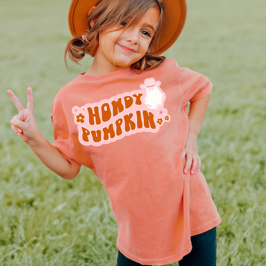 Howdy Pumpkin Comfort Colors Youth Fall Graphic Tee