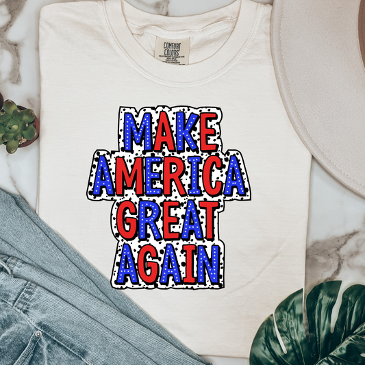 Make America Great Again Polka Dot Comfort Colors Graphic Tee