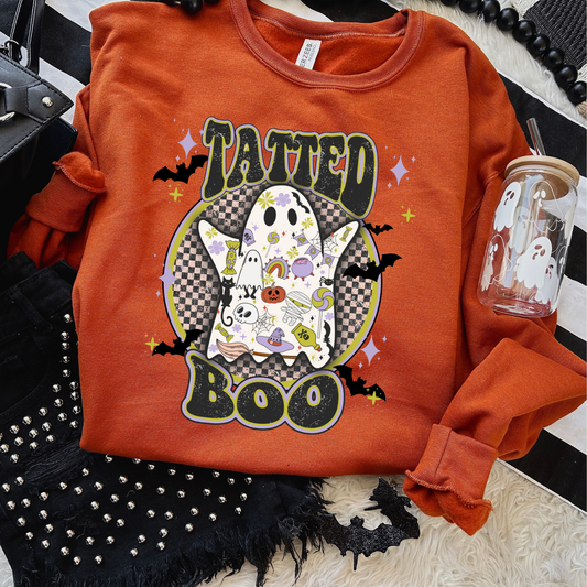 Tatted Boo Halloween Sweatshirt