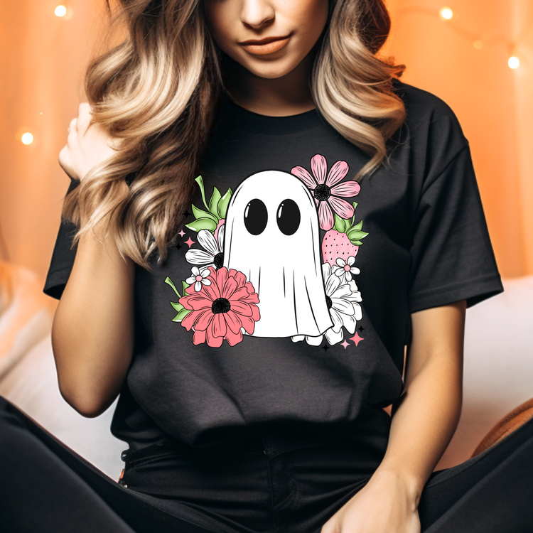 Floral Ghost Adult Graphic Tee