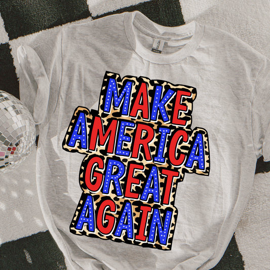 Make America Great Again Leopard Graphic Tee