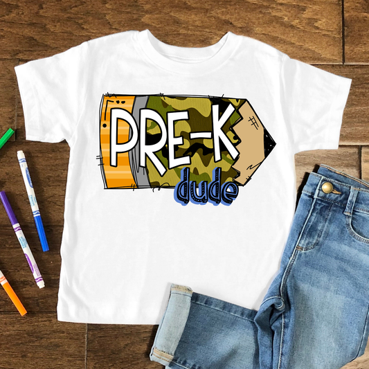 Pre-k Camo Dude Kids Graphic Tee